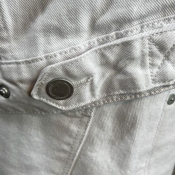 Blank NYC White Denim Rhinestones Fringe Jacket NWT S - Picture 6 of 16